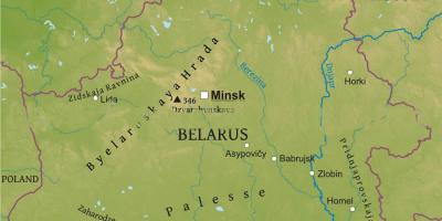 Карта на Белорусија физички